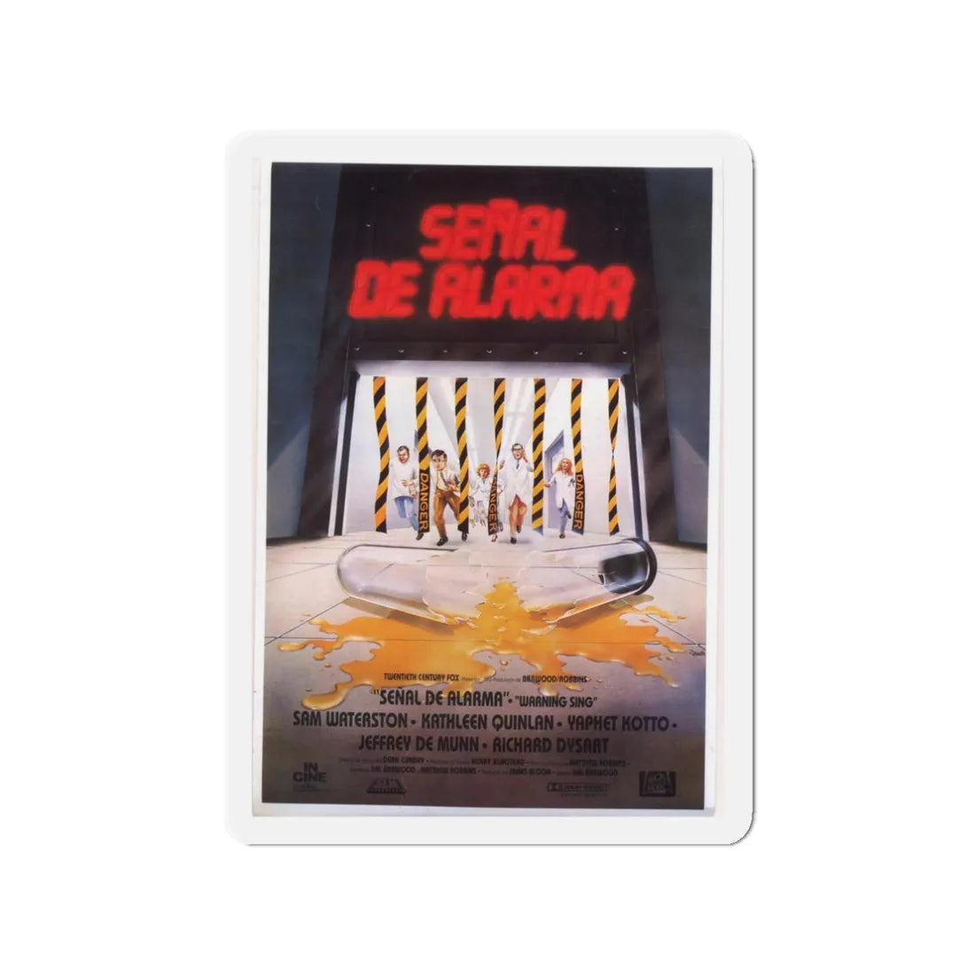WARNING SIGN (SPANISH) 1985 Movie Poster - Refrigerator Magnet 3 Inch - The Sticker Space