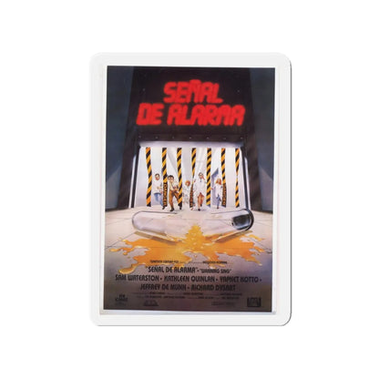 WARNING SIGN (SPANISH) 1985 Movie Poster - Refrigerator Magnet 4 Inch - The Sticker Space