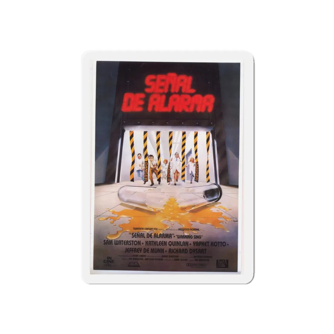 WARNING SIGN (SPANISH) 1985 Movie Poster - Refrigerator Magnet 6 Inch - The Sticker Space