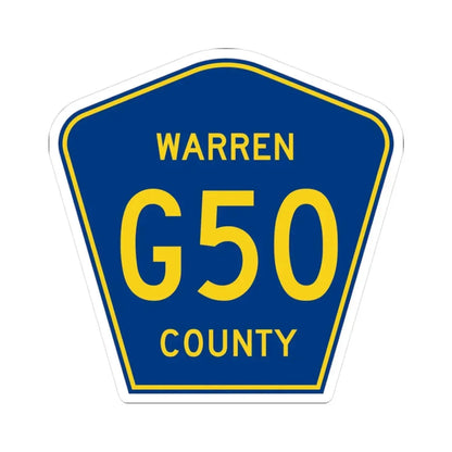 Warren County Route G50 IA (Iowa) (Road Sign) STICKER Vinyl Kiss-Cut Decal 3 Inch White - The Sticker Space