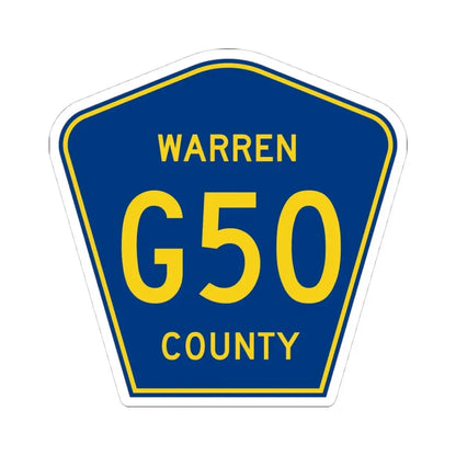 Warren County Route G50 IA (Iowa) (Road Sign) STICKER Vinyl Kiss-Cut Decal 4 Inch White - The Sticker Space