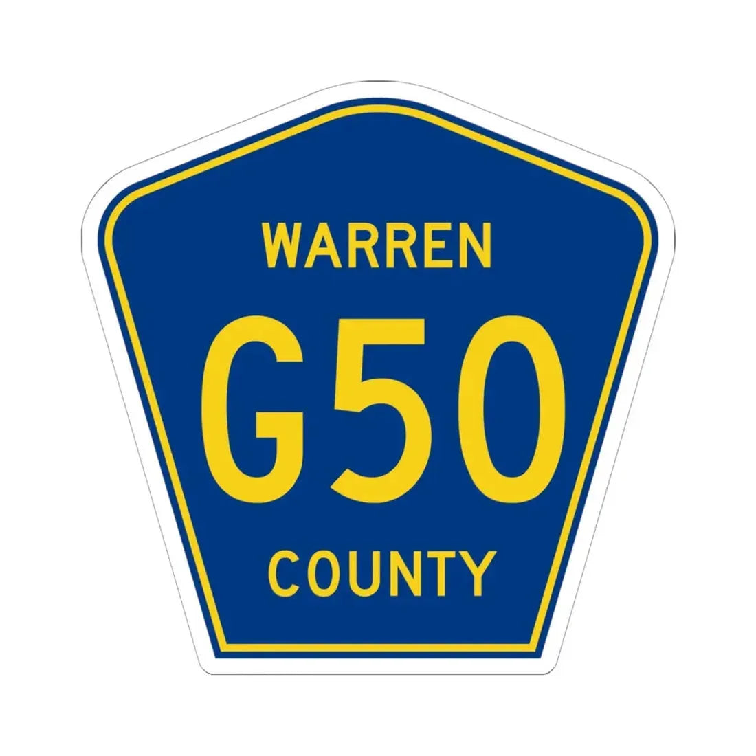 Warren County Route G50 IA (Iowa) (Road Sign) STICKER Vinyl Kiss-Cut Decal 6 Inch White - The Sticker Space