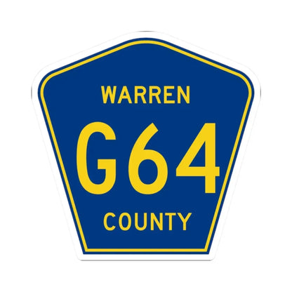 Warren County Route G64 IA (Iowa) (Road Sign) STICKER Vinyl Kiss-Cut Decal 2 Inch White - The Sticker Space