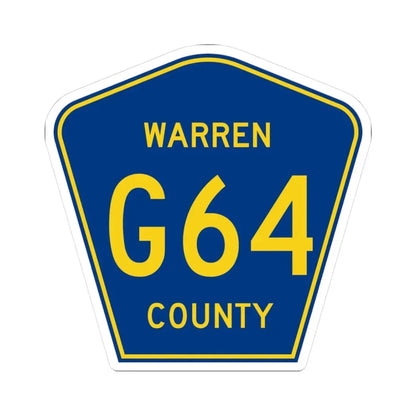 Warren County Route G64 IA (Iowa) (Road Sign) STICKER Vinyl Kiss-Cut Decal 3 Inch White - The Sticker Space