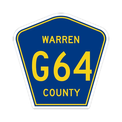 Warren County Route G64 IA (Iowa) (Road Sign) STICKER Vinyl Kiss-Cut Decal 4 Inch White - The Sticker Space