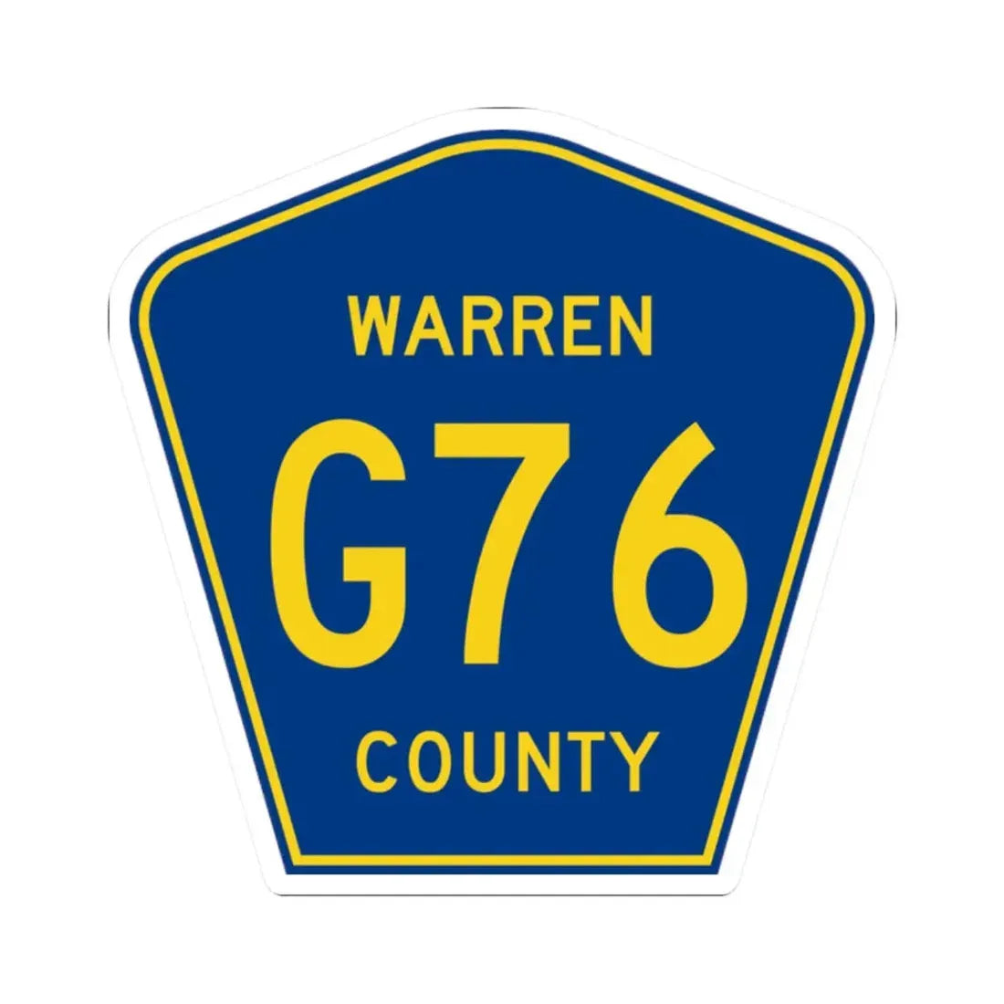 Warren County Route G76 IA (Iowa) (Road Sign) STICKER Vinyl Kiss-Cut Decal 2 Inch White - The Sticker Space