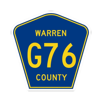 Warren County Route G76 IA (Iowa) (Road Sign) STICKER Vinyl Kiss-Cut Decal 2 Inch White - The Sticker Space
