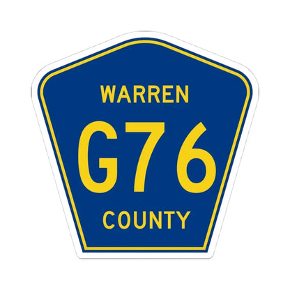 Warren County Route G76 IA (Iowa) (Road Sign) STICKER Vinyl Kiss-Cut Decal 4 Inch White - The Sticker Space
