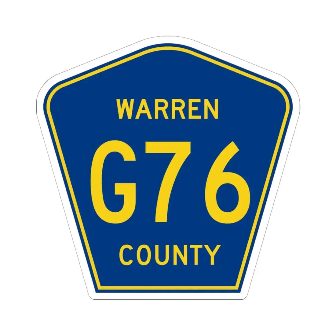 Warren County Route G76 IA (Iowa) (Road Sign) STICKER Vinyl Kiss-Cut Decal 6 Inch White - The Sticker Space