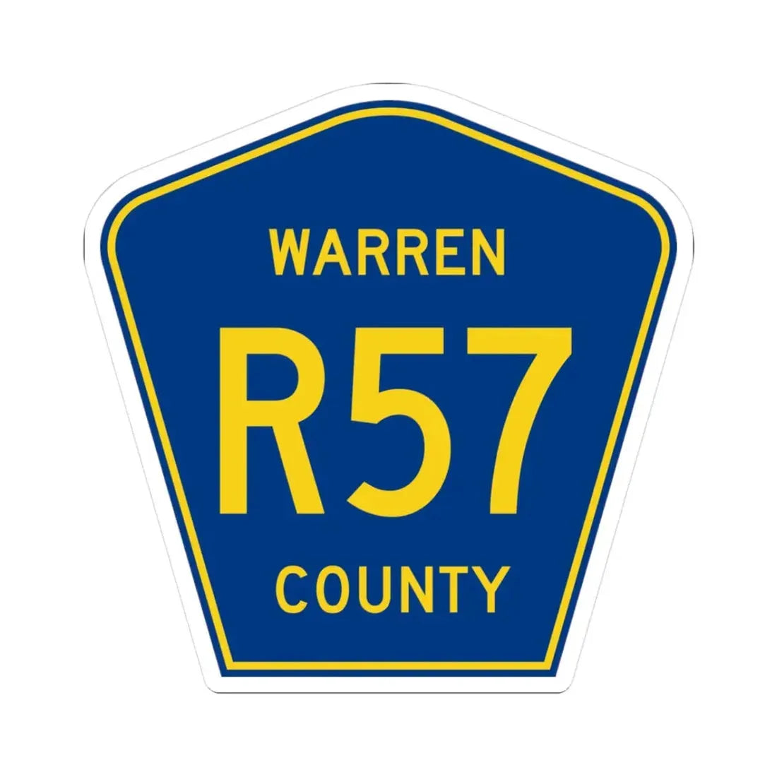 Warren County Route R57 IA (Iowa) (Road Sign) STICKER Vinyl Kiss-Cut Decal 3 Inch White - The Sticker Space