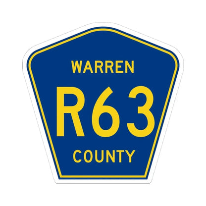 Warren County Route R63 IA (Iowa) (Road Sign) STICKER Vinyl Kiss-Cut Decal 4 Inch White - The Sticker Space