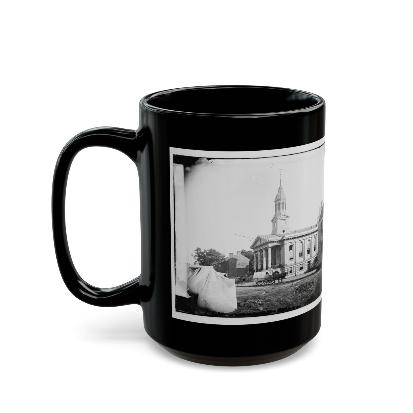 Warrenton, Va. Courthouse (U.S. Civil War) Black Coffee Mug-The Sticker Space