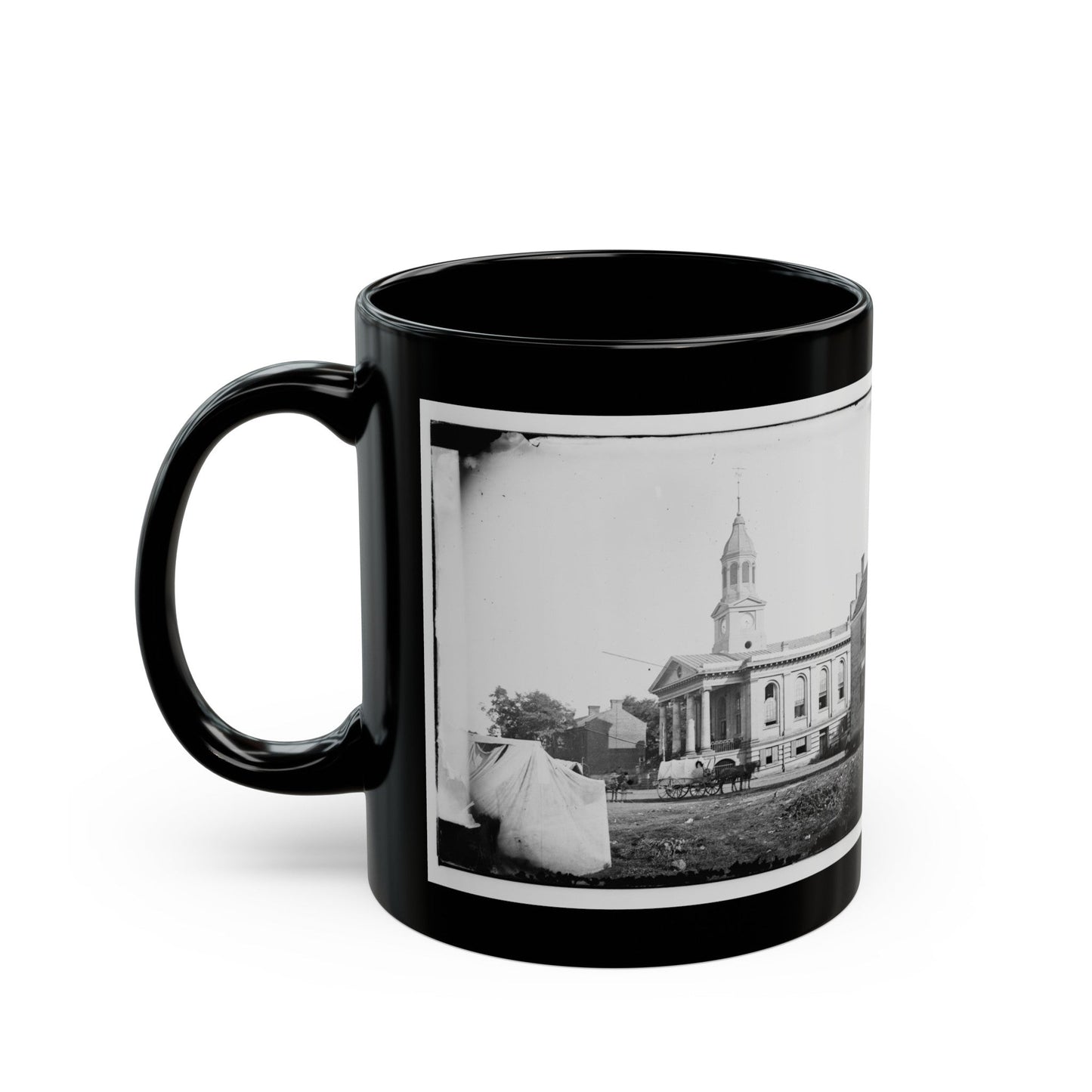 Warrenton, Va. Courthouse (U.S. Civil War) Black Coffee Mug-The Sticker Space