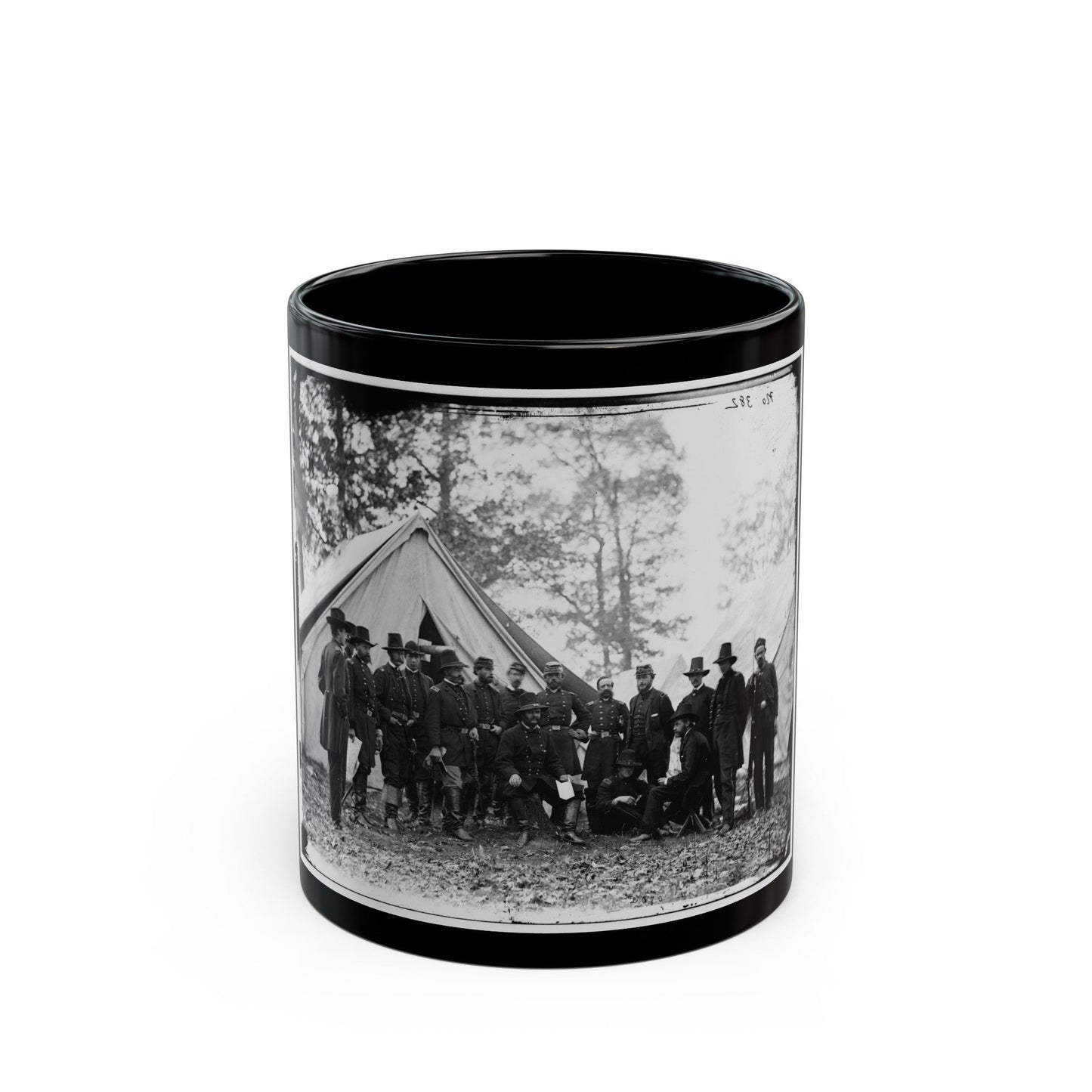 Warrenton, Va. Gen. Ambrose E. Burnside And Staff; Another View (U.S. Civil War) Black Coffee Mug-11oz-The Sticker Space