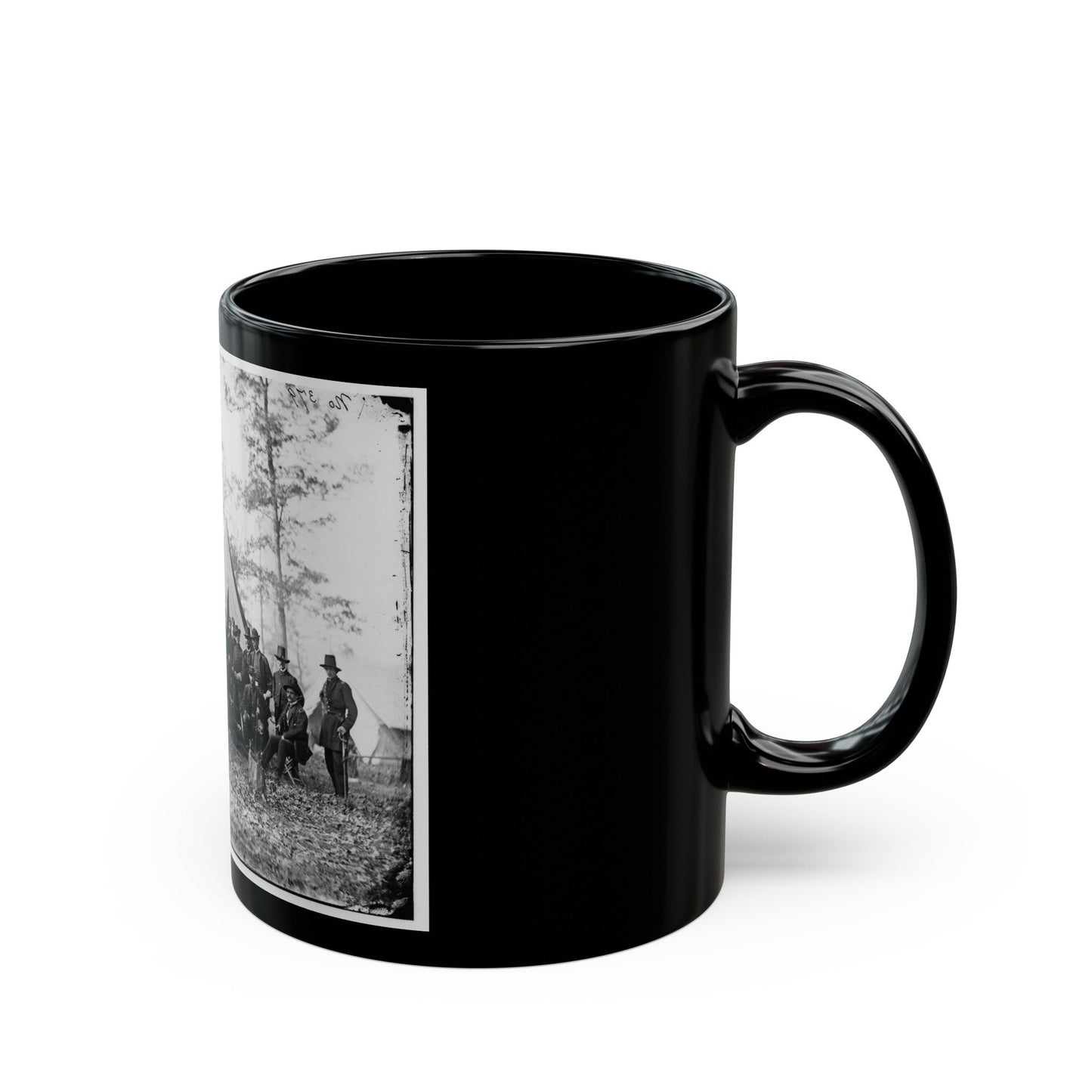 Warrenton, Va. Gen. Ambrose E. Burnside And Staff (U.S. Civil War) Black Coffee Mug-The Sticker Space