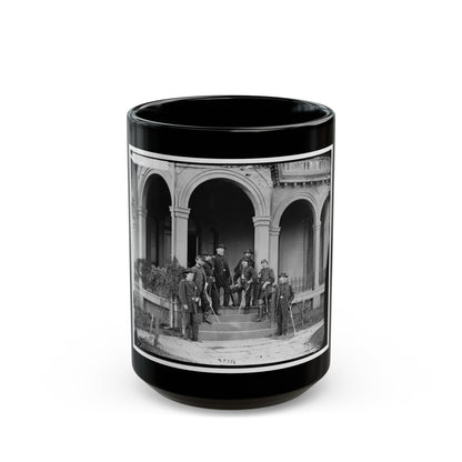 Warrenton, Va. Gen. Edwin V. Sumner And Staff (U.S. Civil War) Black Coffee Mug-15oz-The Sticker Space