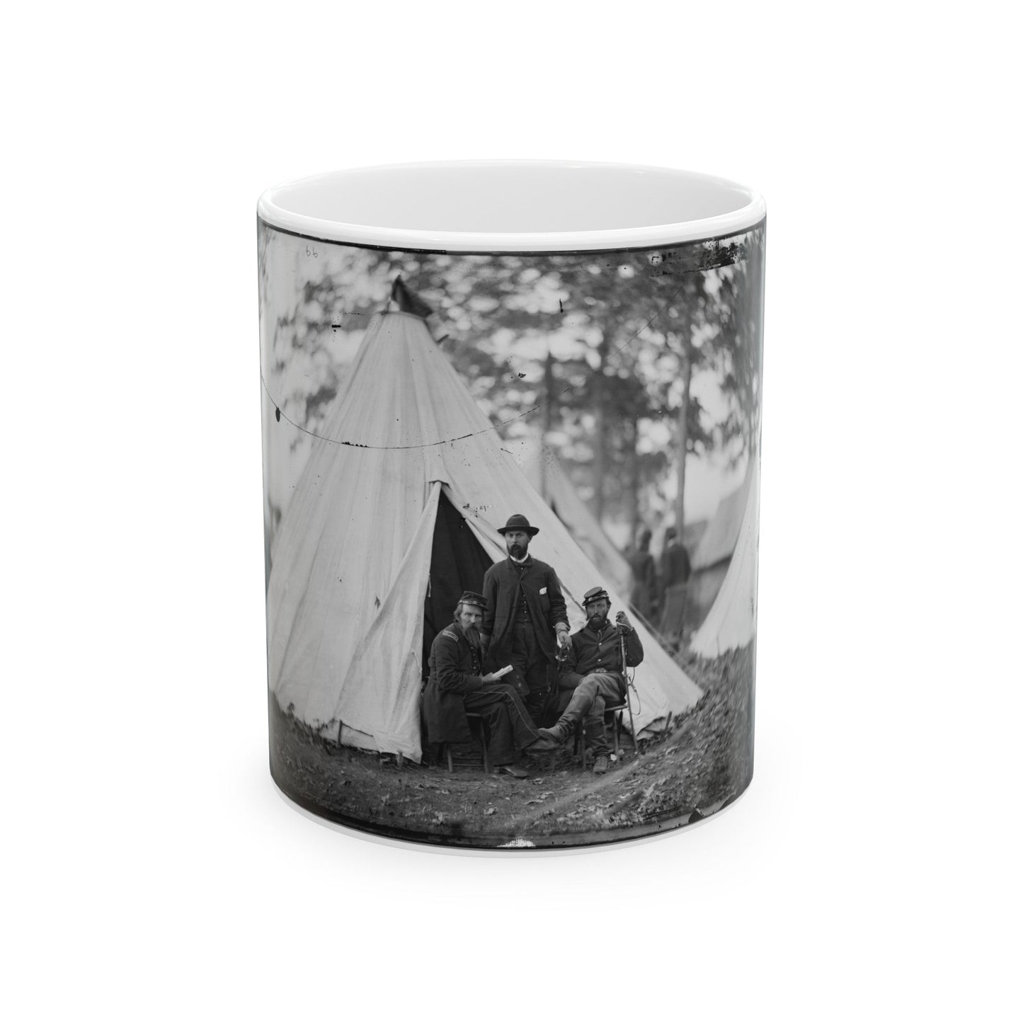 Warrenton, Va. Maj. Charles J. Whiting, Capt. James E. Harrison, And Capt. Wesley W. Owens Of The 5th U.S. Cavalry (U.S. Civil War) White Coffee Mug-11oz-The Sticker Space