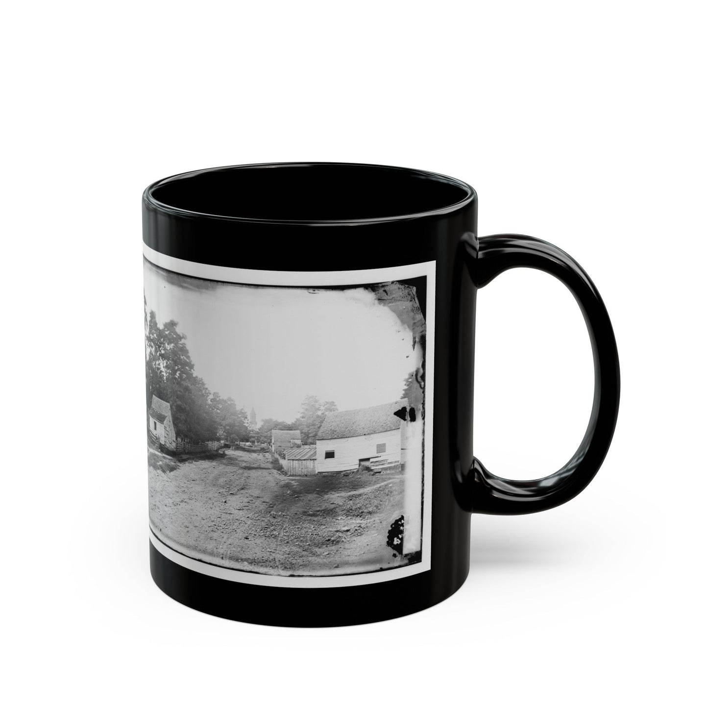 Warrenton, Va. Outskirts Of Town With Courthouse In Distance (U.S. Civil War) Black Coffee Mug-The Sticker Space