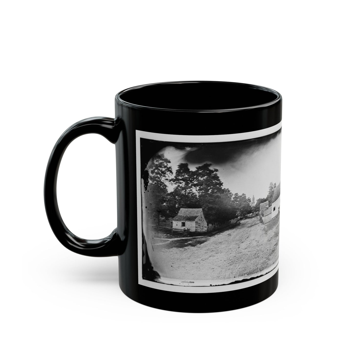 Warrenton, Va. Outskirts Of Town With Courthouse In Distance (U.S. Civil War) Black Coffee Mug-The Sticker Space