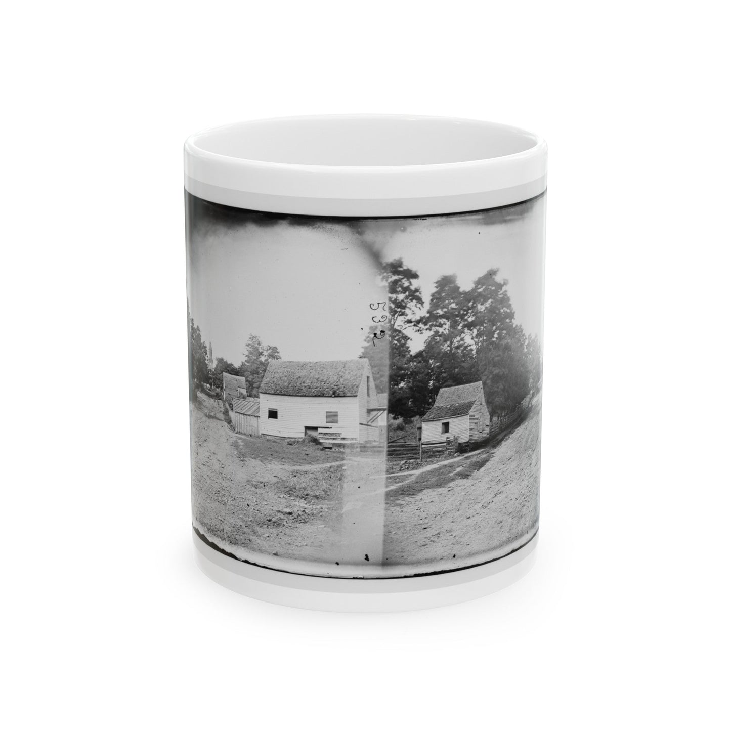 Warrenton, Va. Outskirts Of Town With Courthouse In Distance (U.S. Civil War) White Coffee Mug-11oz-The Sticker Space