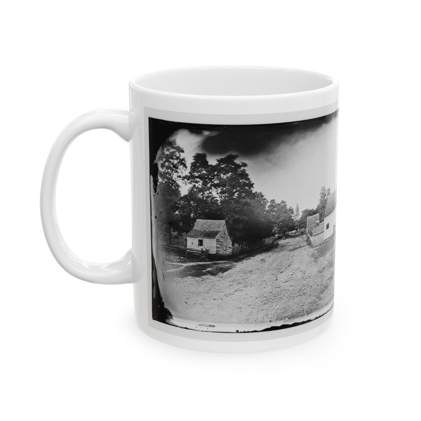 Warrenton, Va. Outskirts Of Town With Courthouse In Distance (U.S. Civil War) White Coffee Mug-The Sticker Space