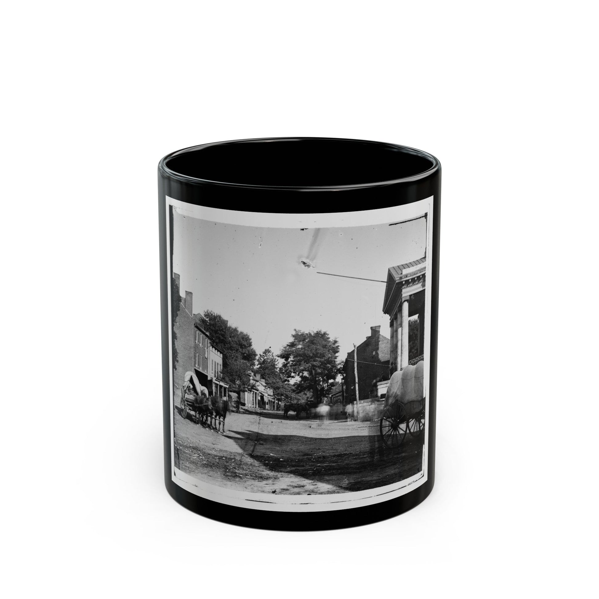 Warrenton, Va. Street In Front Of Courthouse (U.S. Civil War) Black Coffee Mug-11oz-The Sticker Space