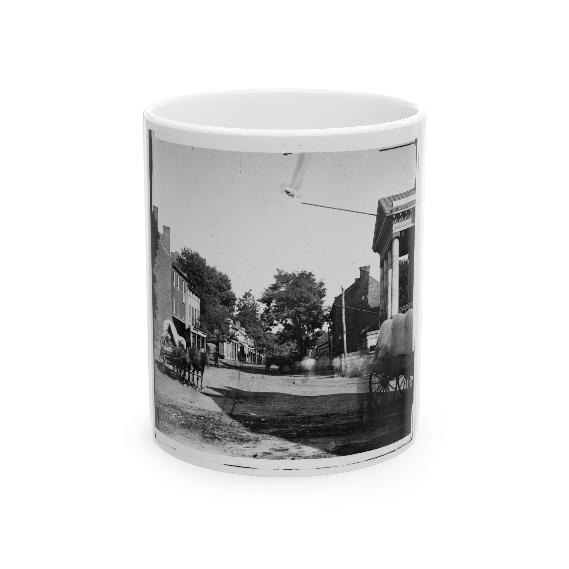 Warrenton, Va. Street In Front Of Courthouse (U.S. Civil War) White Coffee Mug-11oz-The Sticker Space