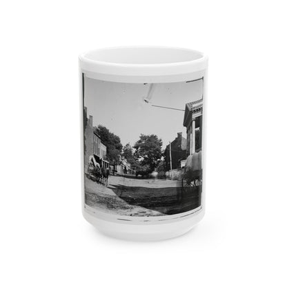Warrenton, Va. Street In Front Of Courthouse (U.S. Civil War) White Coffee Mug-15oz-The Sticker Space