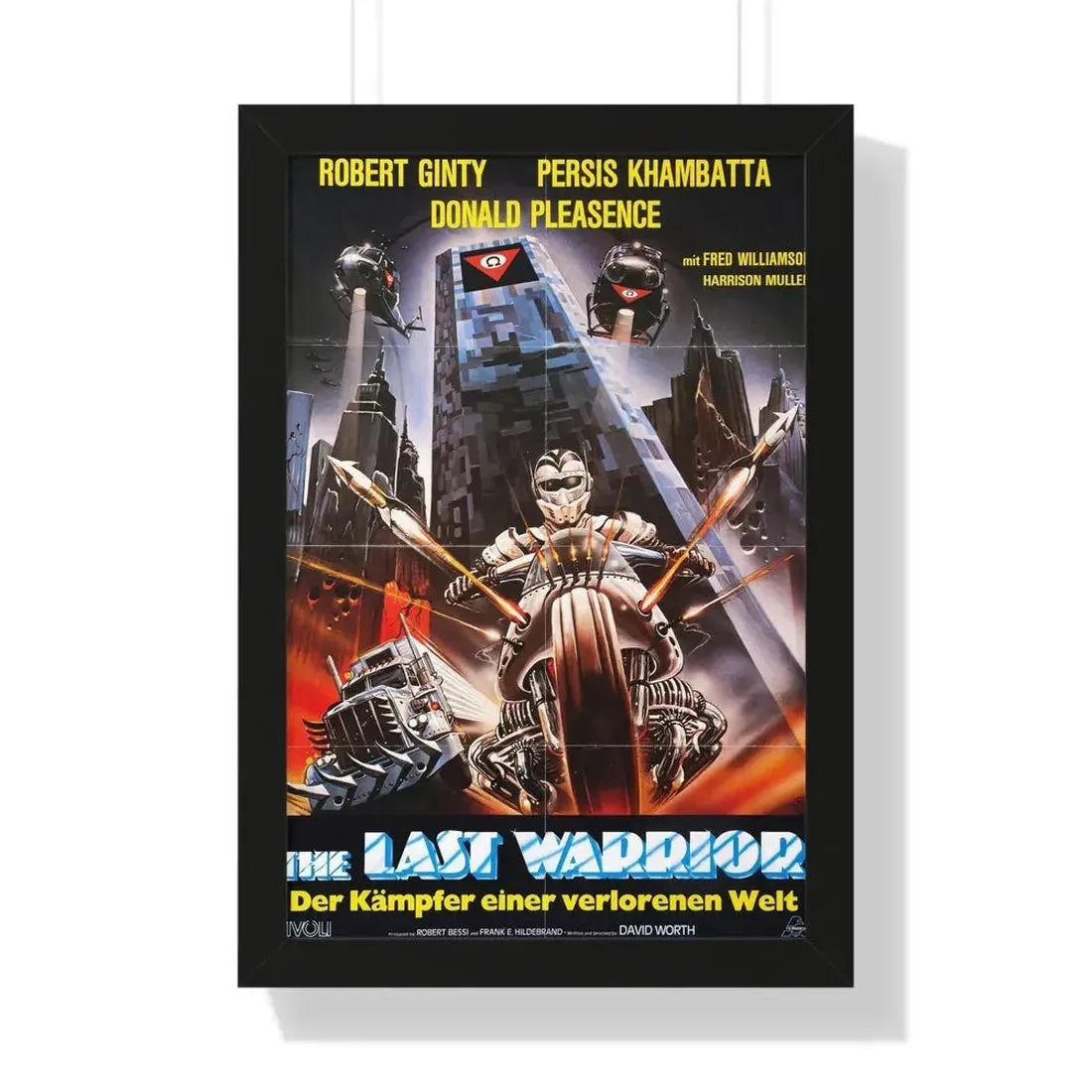 WARRIOR OF THE LOST WORLD (GERMAN) 1983 - Framed Movie Poster 16″ x 24″ Black - The Sticker Space
