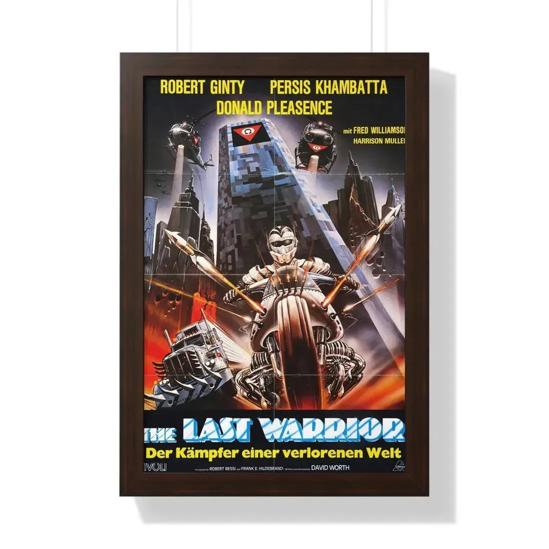 WARRIOR OF THE LOST WORLD (GERMAN) 1983 - Framed Movie Poster 16″ x 24″ Walnut - The Sticker Space