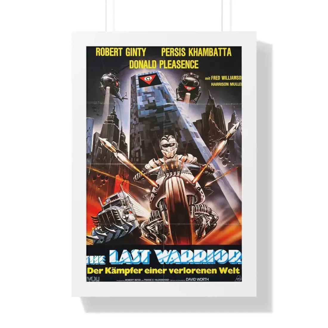 WARRIOR OF THE LOST WORLD (GERMAN) 1983 - Framed Movie Poster 16″ x 24″ White - The Sticker Space
