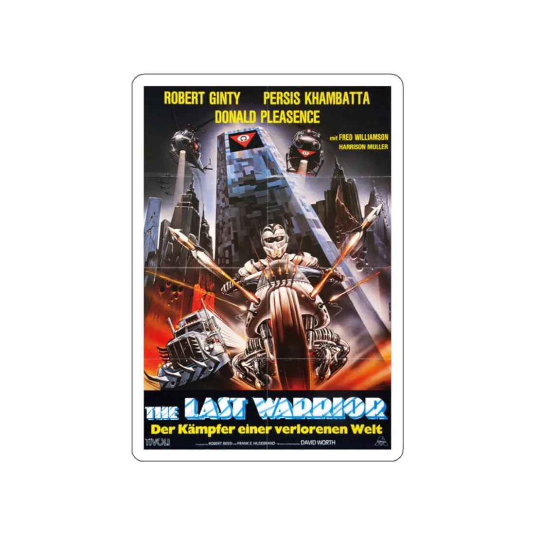 WARRIOR OF THE LOST WORLD (GERMAN) 1983 Movie Poster STICKER Vinyl Die-Cut Decal 2 Inch - The Sticker Space