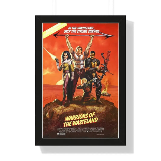 WARRIORS OF THE WASTELAND (THE NEW BARBARIANS) 1983 - Framed Movie Poster 16″ x 24″ Black - The Sticker Space