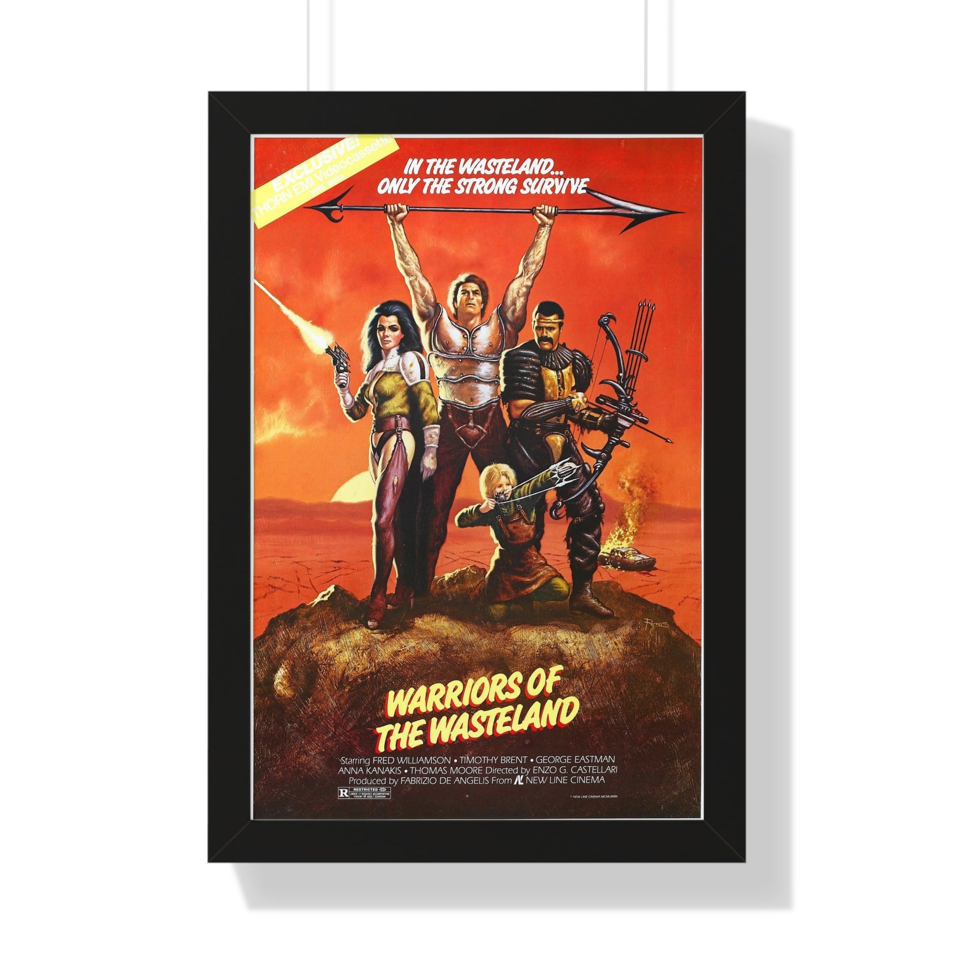 WARRIORS OF THE WASTELAND (THE NEW BARBARIANS) 1983 - Framed Movie Poster-16″ x 24″-The Sticker Space