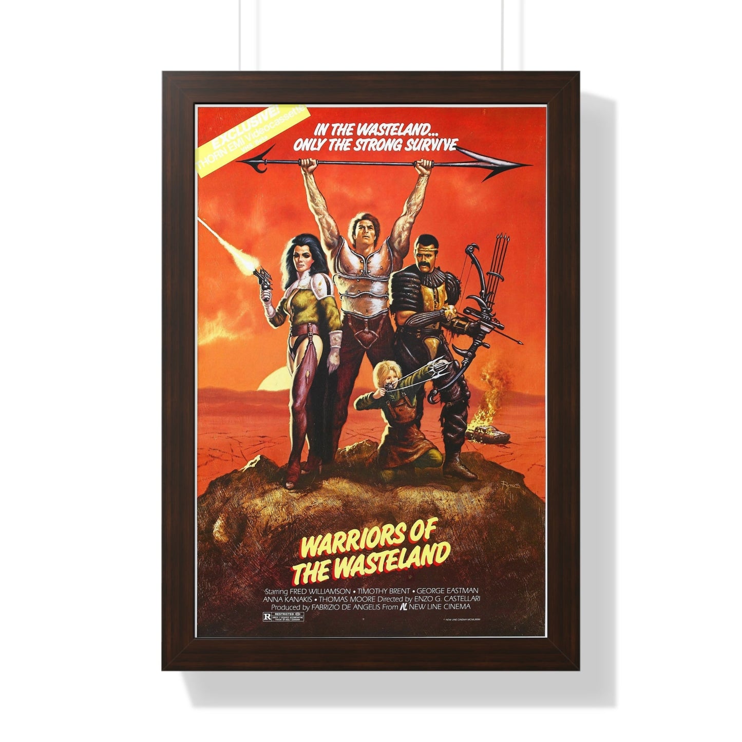 WARRIORS OF THE WASTELAND (THE NEW BARBARIANS) 1983 - Framed Movie Poster-16″ x 24″-The Sticker Space