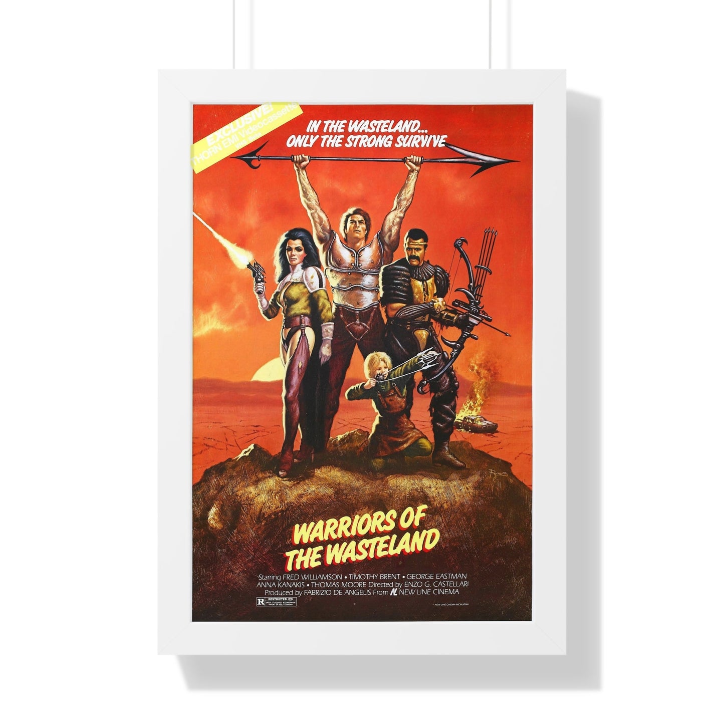 WARRIORS OF THE WASTELAND (THE NEW BARBARIANS) 1983 - Framed Movie Poster-16″ x 24″-The Sticker Space