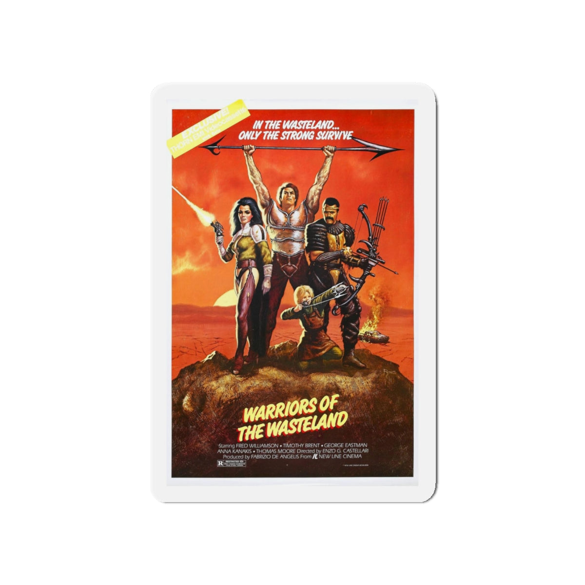 WARRIORS OF THE WASTELAND (THE NEW BARBARIANS) 1983 Movie Poster - Refrigerator Magnet-4" x 4"-The Sticker Space