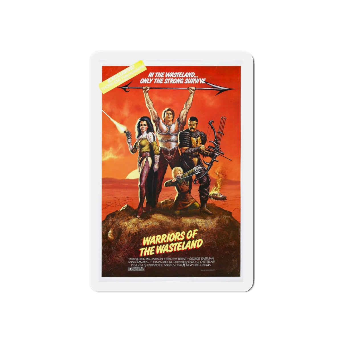 WARRIORS OF THE WASTELAND (THE NEW BARBARIANS) 1983 Movie Poster - Refrigerator Magnet-5" x 5"-The Sticker Space