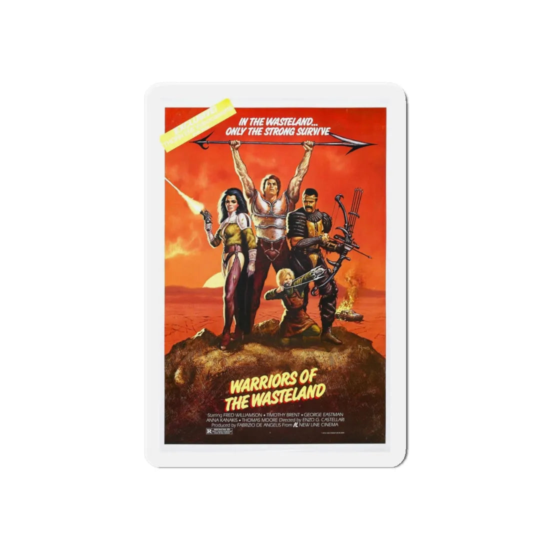 WARRIORS OF THE WASTELAND (THE NEW BARBARIANS) 1983 Movie Poster - Refrigerator Magnet 6 Inch - The Sticker Space