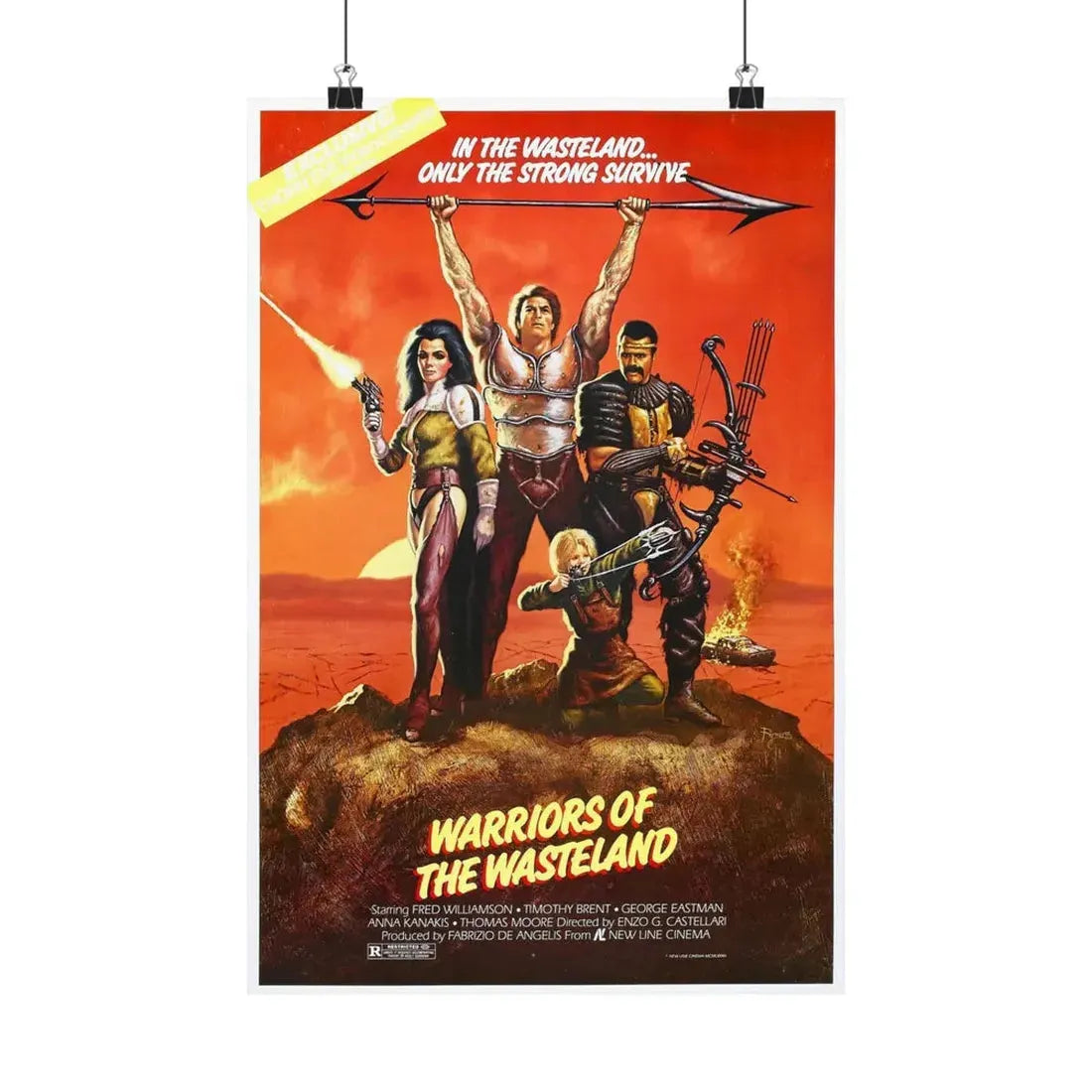 WARRIORS OF THE WASTELAND (THE NEW BARBARIANS) 1983 - Paper Movie Poster 12″ x 18″ Matte - The Sticker Space