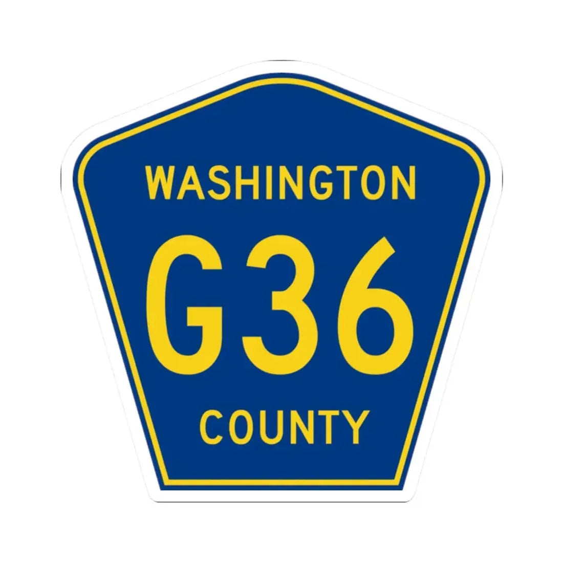 Washington County Route G36 IA (Iowa) (Road Sign) STICKER Vinyl Kiss-Cut Decal 2 Inch White - The Sticker Space