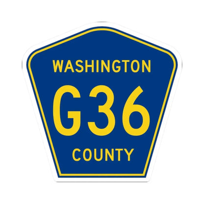 Washington County Route G36 IA (Iowa) (Road Sign) STICKER Vinyl Kiss-Cut Decal 2 Inch White - The Sticker Space