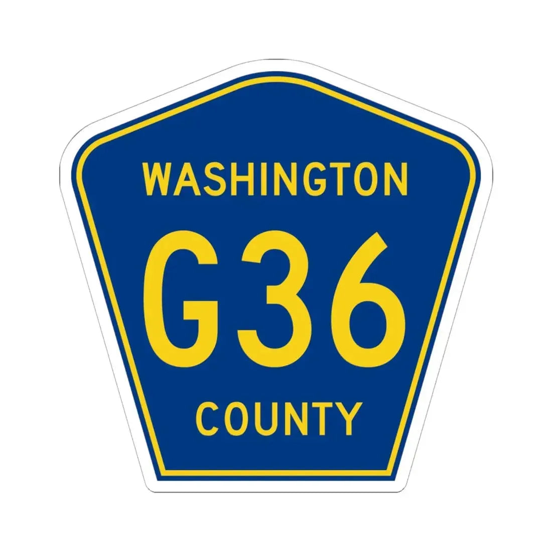 Washington County Route G36 IA (Iowa) (Road Sign) STICKER Vinyl Kiss-Cut Decal 6 Inch White - The Sticker Space