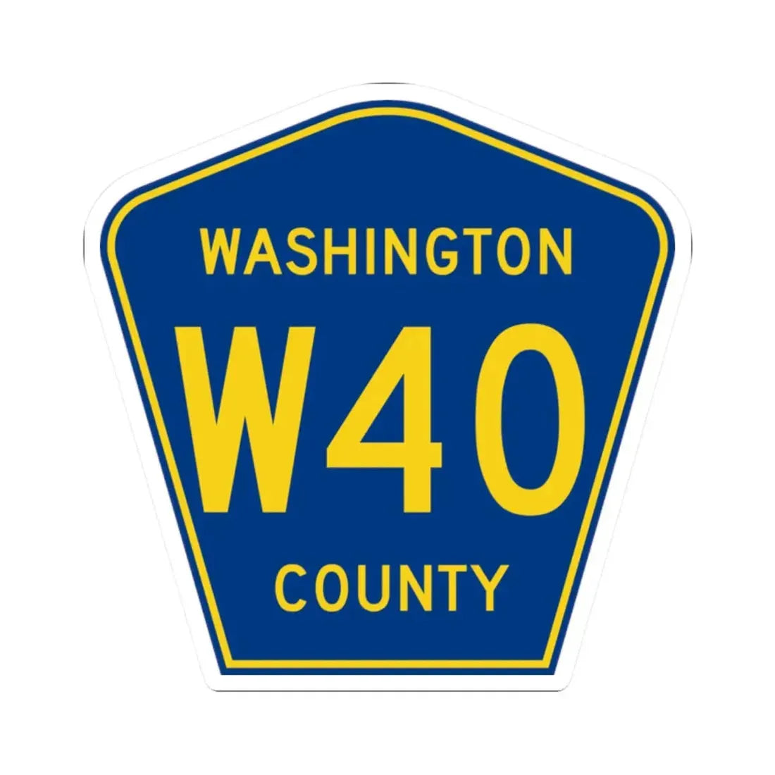 Washington County Route W40 IA (Iowa) (Road Sign) STICKER Vinyl Kiss-Cut Decal 2 Inch White - The Sticker Space