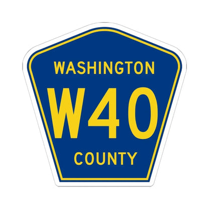 Washington County Route W40 IA (Iowa) (Road Sign) STICKER Vinyl Kiss-Cut Decal 6 Inch White - The Sticker Space