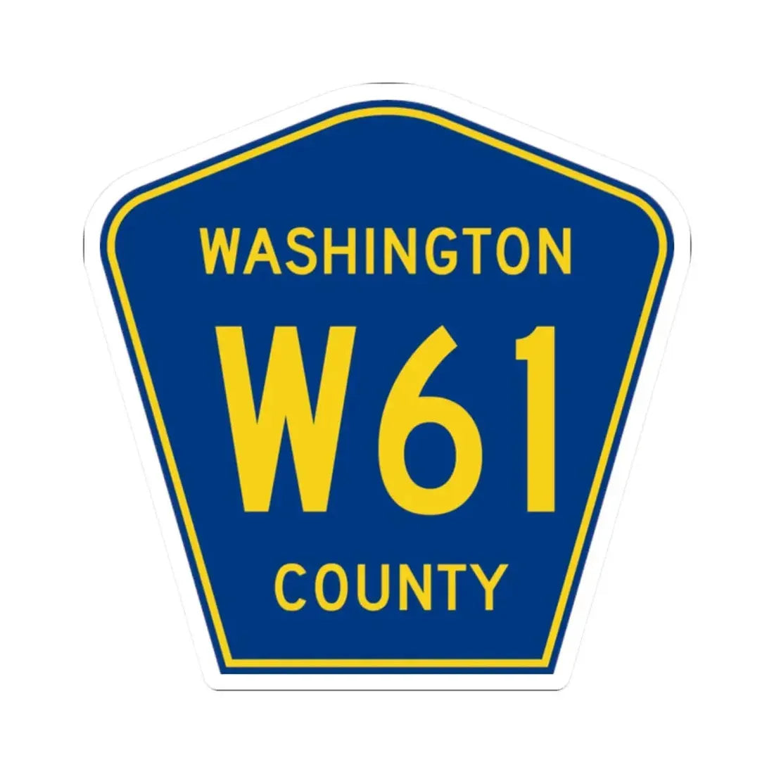 Washington County Route W61 IA (Iowa) (Road Sign) STICKER Vinyl Kiss-Cut Decal 2 Inch White - The Sticker Space