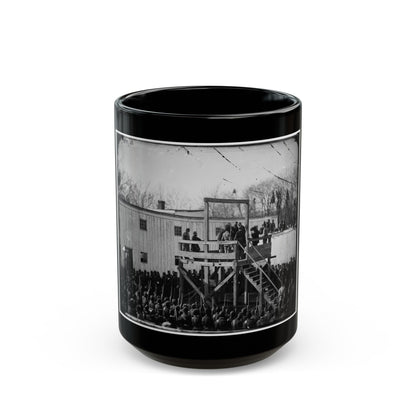 Washington, D.C. Adjusting The Rope For The Execution Of Wirz (U.S. Civil War) Black Coffee Mug-15oz-The Sticker Space