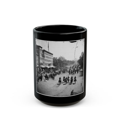 Washington, D.C. Another Artillery Unit Passing On Pennsylvania Avenue Near The Treasury (U.S. Civil War) Black Coffee Mug-15oz-The Sticker Space