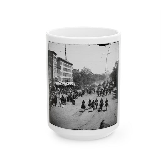 Washington, D.C. Another Artillery Unit Passing On Pennsylvania Avenue Near The Treasury (U.S. Civil War) White Coffee Mug-15oz-The Sticker Space