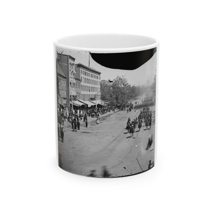 Washington, D.C. Artillery Unit Passing On Pennsylvania Avenue Near The Treasury (U.S. Civil War) White Coffee Mug-11oz-The Sticker Space